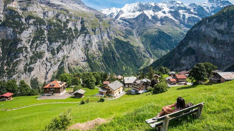 A peaceful Swiss Alpine valley
